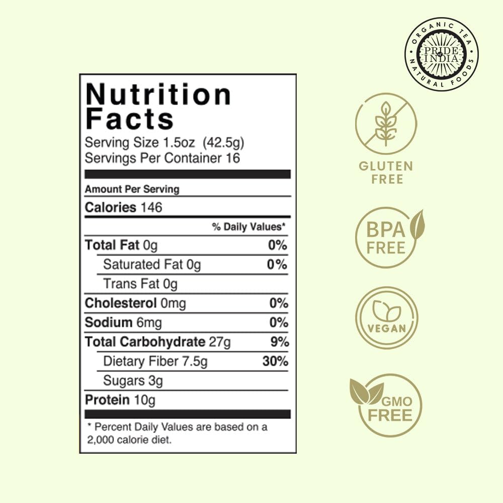 Pride Of India - Pack Of 6 - Indian Whole Green Mung Gram - Protein & Fiber Rich Moong Whole, 1.5 Pound Jar