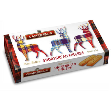 Campbells Shortbread Pure Butter Cookies, Tartan Stag Carton, 5.3 oz (Pack of 3) - Scottish Tea Biscuits and Snacks