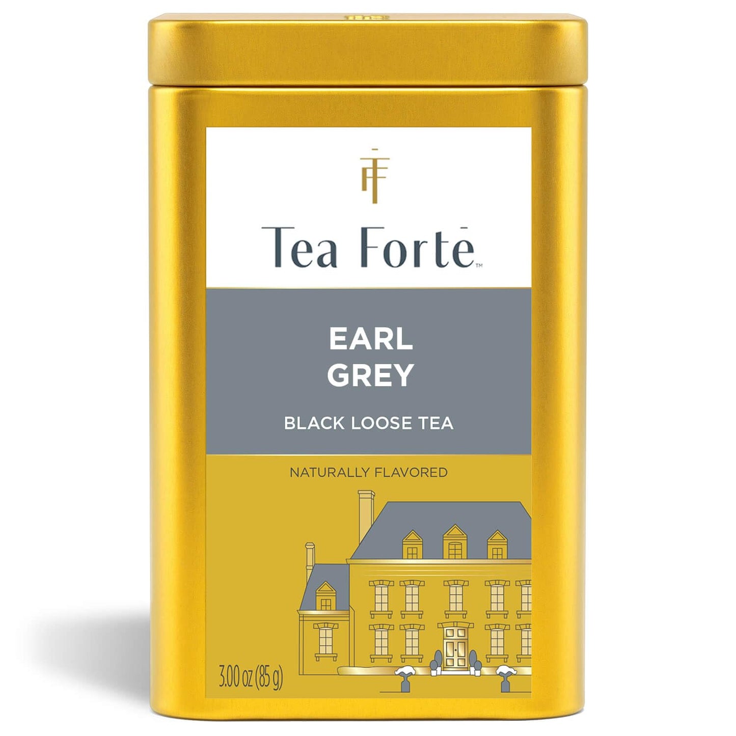 Tea Forte Earl Grey Top-Grade Loose Leaf Caffeinated Black Tea Blend Canister  Makes 35-50 Cups