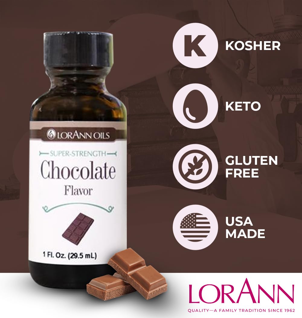 LorAnn Chocolate SS Flavor, 1 Fl Oz Bottle, Brown, Ideal for Baking and Flavoring