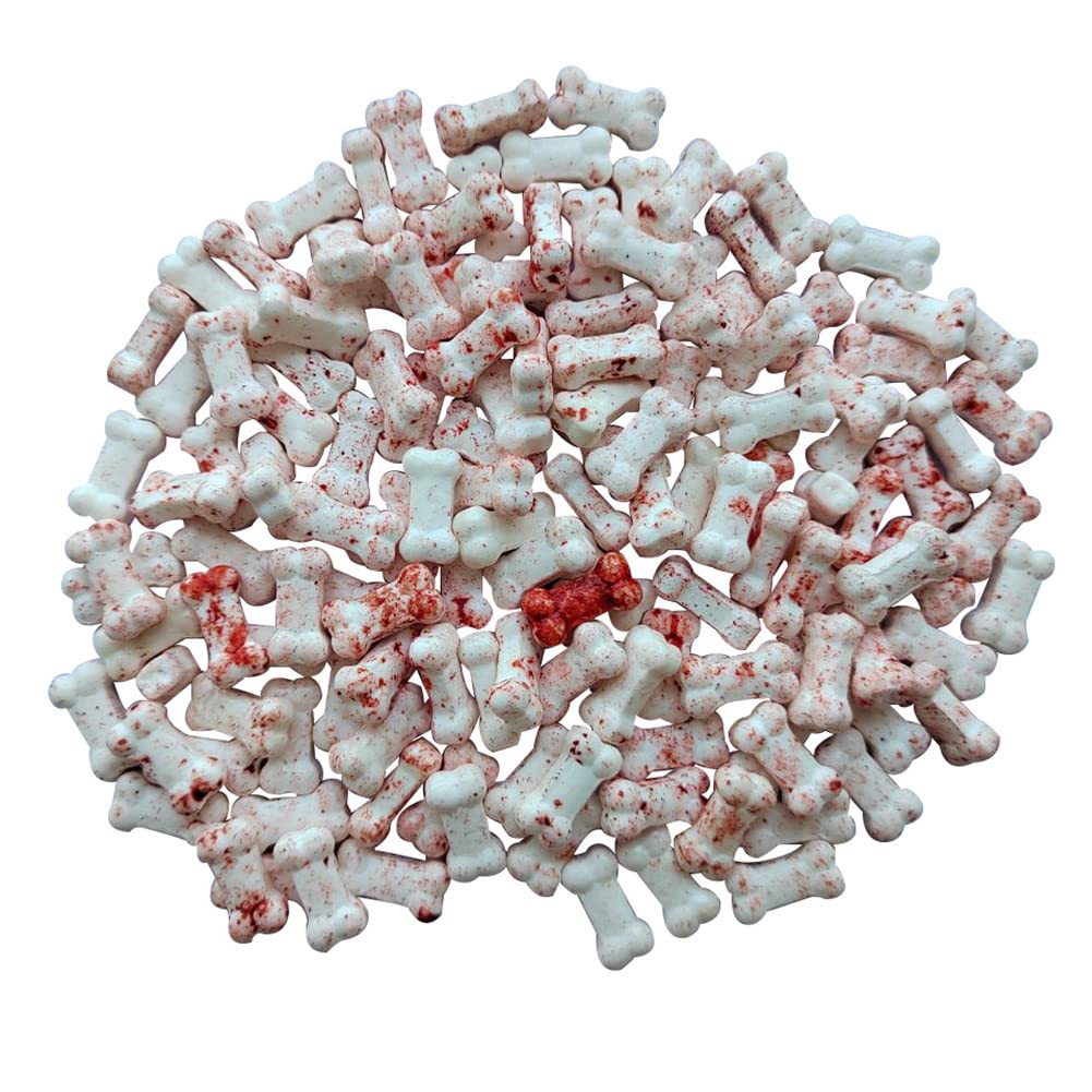 1 Bottle Bloody Red Dog Bones Candy Cake Cupcake Toppers Cookie Decorations Edible Dessert Sprinkles for Halloween Christmas Cak