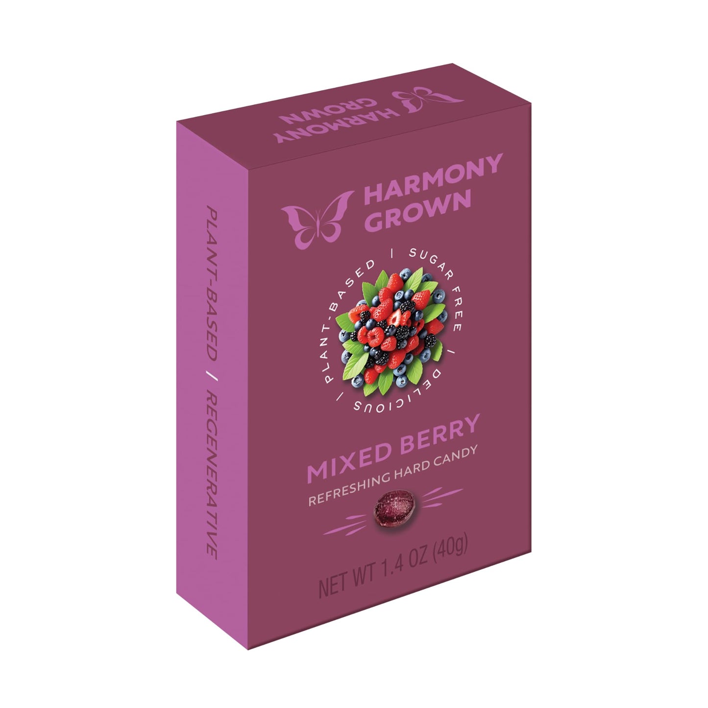 Stevita Harmony Grown Hard Candy, Mixed Berry - 1.4 oz Shake & Share Box - Sugar Free, Non-GMO, Keto Friendly - Made in Italy