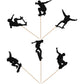 24 Pcs Skateboard Cupcake Toppers Black Glitter Skateboarding Cupcake Picks Sport Skating Theme Bachelorette Birthday Party Cake