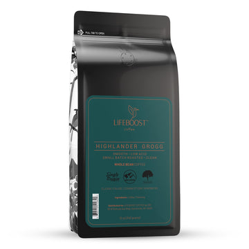 Lifeboost Highlander Grogg Whole Bean Coffee - Non-GMO Low Acid Single Origin Flavored Coffee Beans - Third Party Tested For Myc