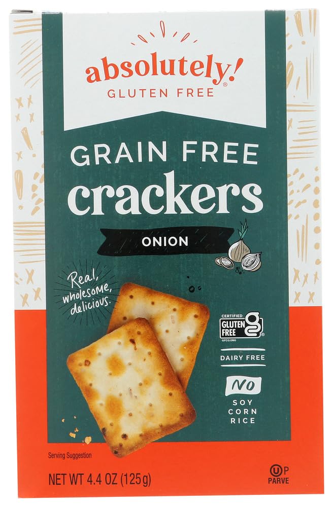 Absolutely Gluten Free Toasted Onion Crackers, 4.4 Ounce (Pack of 3)