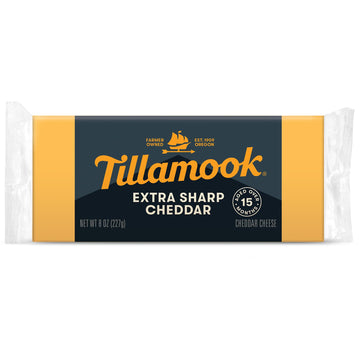 Tillamook Extra Sharp Cheddar Cheese, 8 oz (Packaging May Vary)