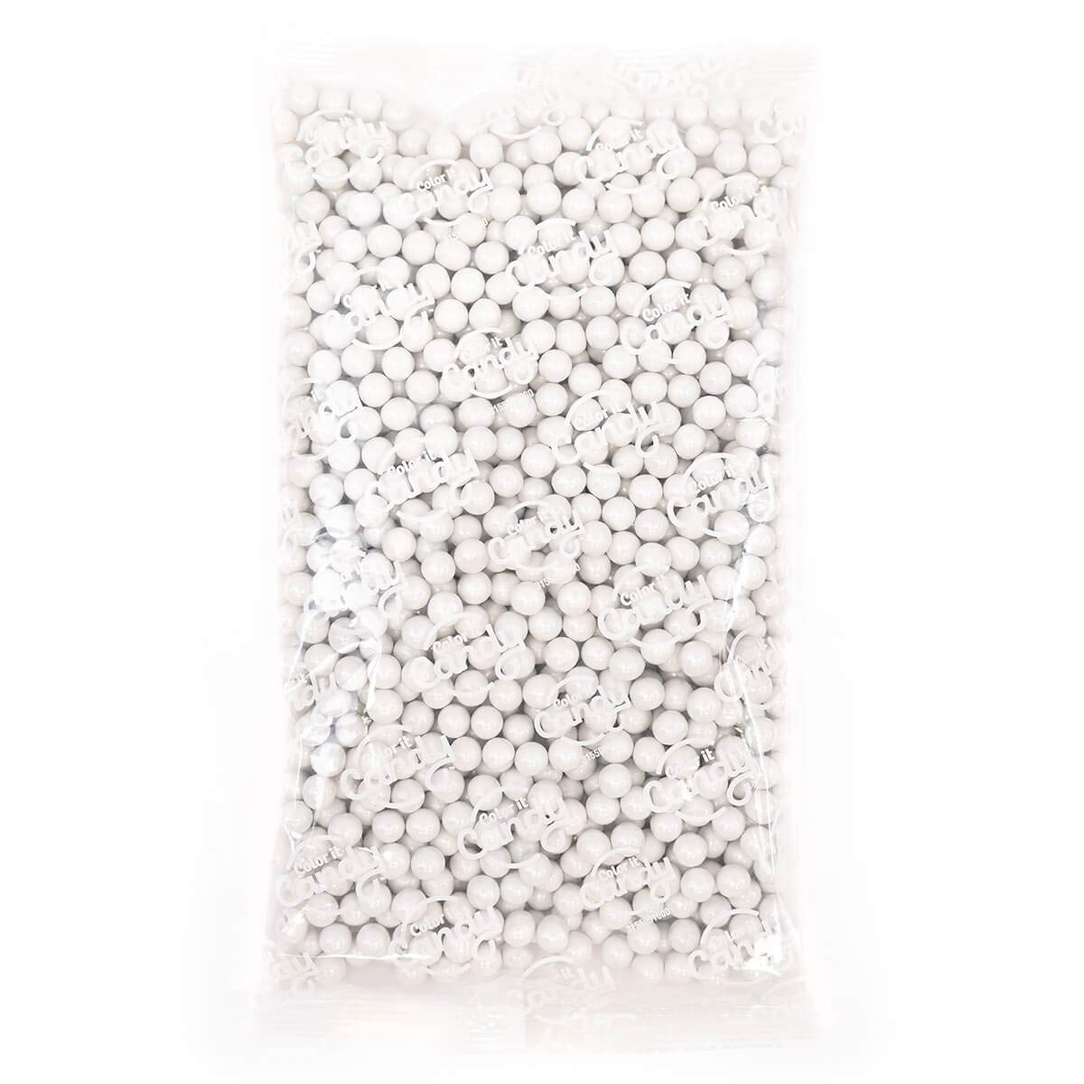 Color It Candy Shimmer White Sixlets 2 Lb Bag - Perfect For Table Centerpieces, Weddings, Birthdays, Candy Buffets, & Party Favo