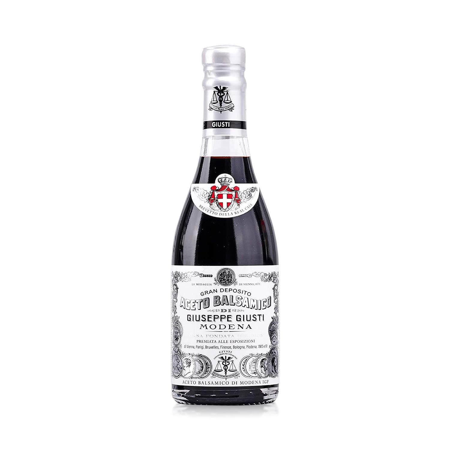 Giusti Balsamic Vinegar of Modena IGP - 1 Silver Medal Italian Gourmet Aceto Balsamico di Modena With Rich Flavor for Salads  Marinades  Cheese & More  Made in Italy - 8.45 fl oz (250 ml) - Pack of 1