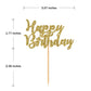 Donoter 24 Pcs Gold Glitter Happy Birthday Cupcake Toppers Cake Picks For Birthday Party Decoration Supplies