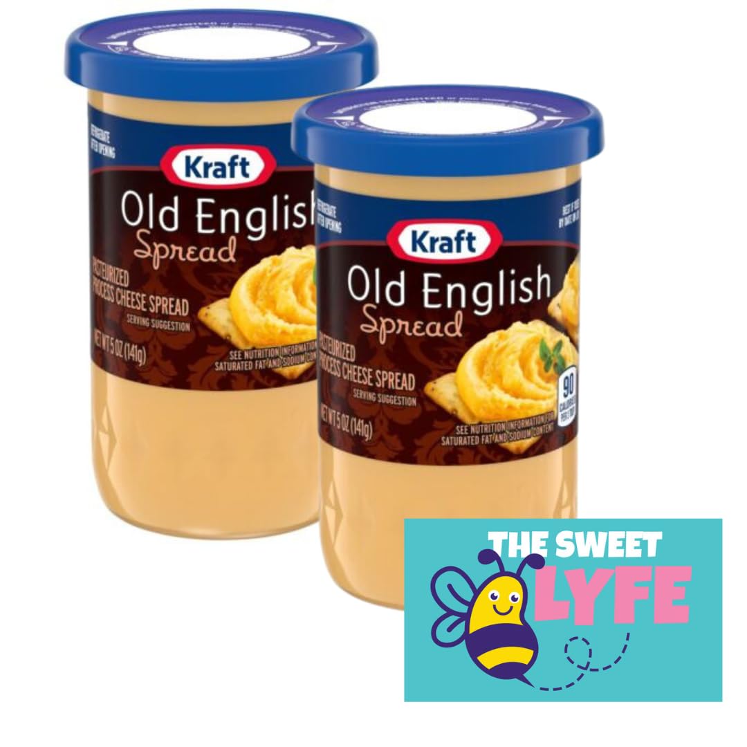 Old English Cheese Spread  Sharp Cheddar Cheese  Extra Sharp Cheddar Cheese  2 Pack of 5 oz Jars - Authentic Aged Cheddar Flavor Bundled with The Sweet Lyfe Fridge Magnet