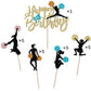21 Piece Set Cheerleader Happy Birthday Cake Topper-Cheerleading Gymnastics Cupcake Top Hat -Cheerleader Gymnast Girl Cake Selec
