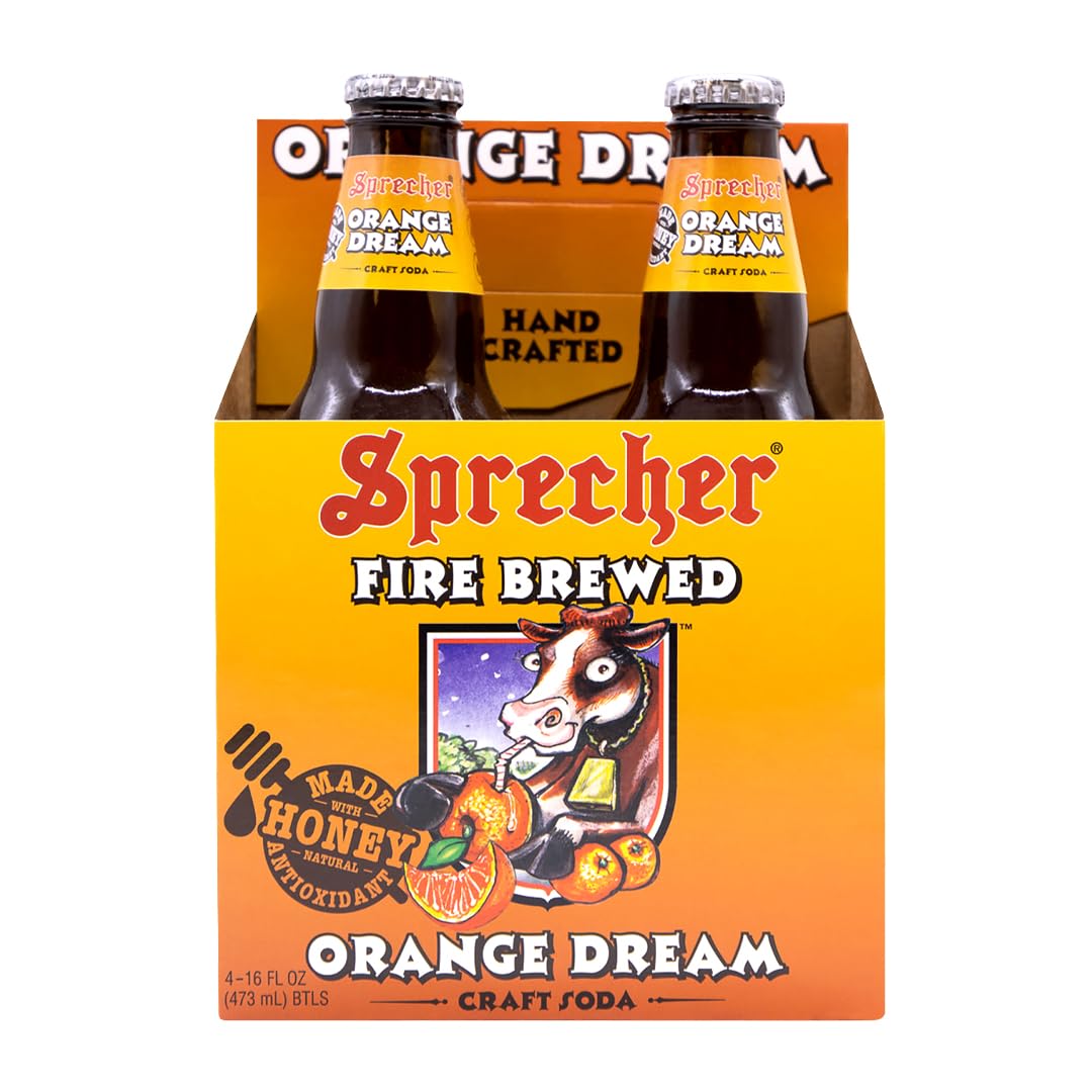 Sprecher Craft Soda, Hand Crafted, Fire-Brewed, 16oz Glass Bottles, 12 Pack