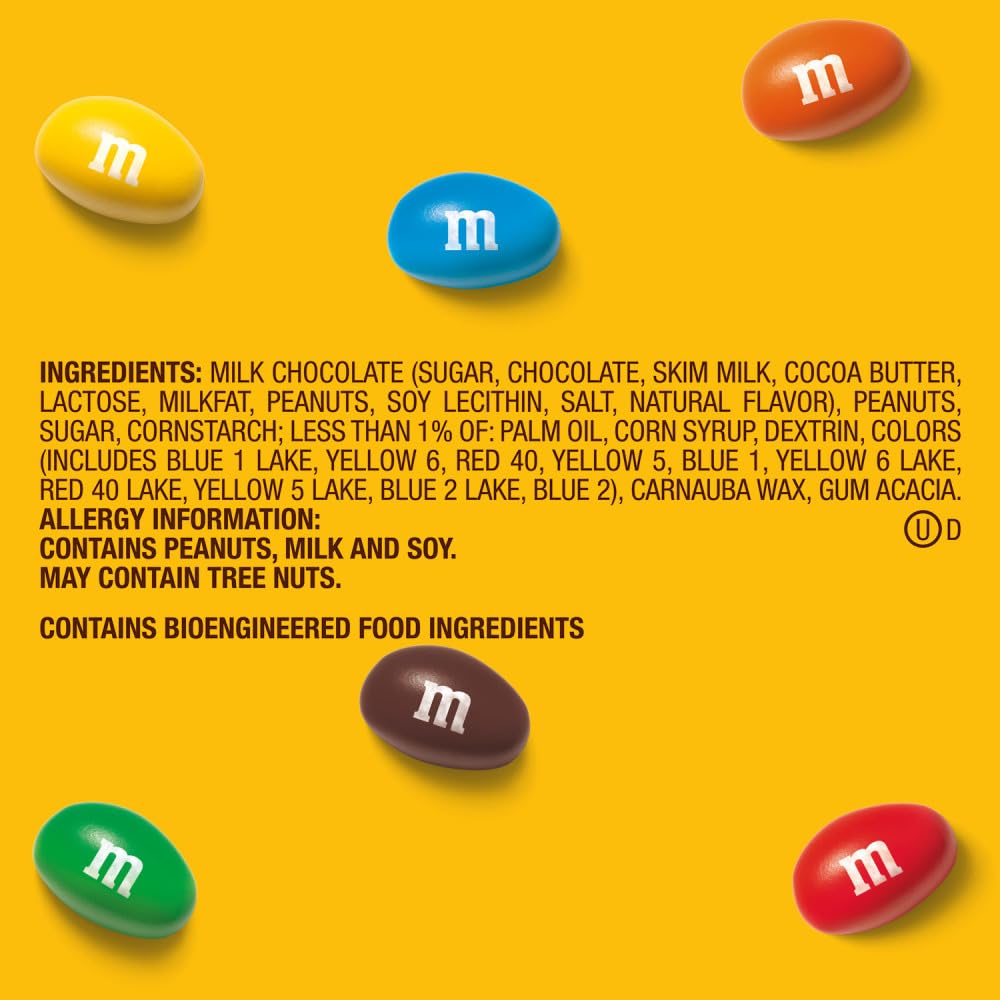 M&MS Peanut Chocolate Candy Movie Theater Box 3.1-Ounce Box