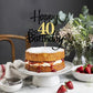 Kaoenla Black Gold Glitter Happy 40Th Birthday Cake Topper - Hello 40/Cheers 40,Happy Forty Birthday Anniversary,40 Years Old Bi