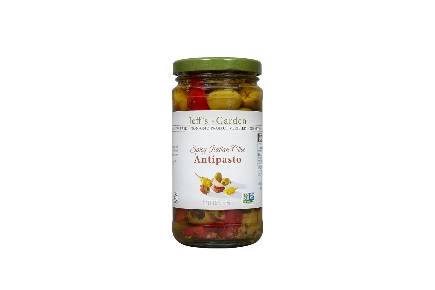 Jeff'S Garden Spicy Italian Olive Antipasto | Non-Gmo, Gluten Free, Keto, Vegan | 12 Fluid Ounce Jar (Pack Of 6)