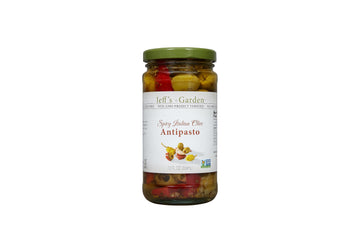 Jeff'S Garden Spicy Italian Olive Antipasto | Non-Gmo, Gluten Free, Keto, Vegan | 12 Fluid Ounce Jar (Pack Of 6)