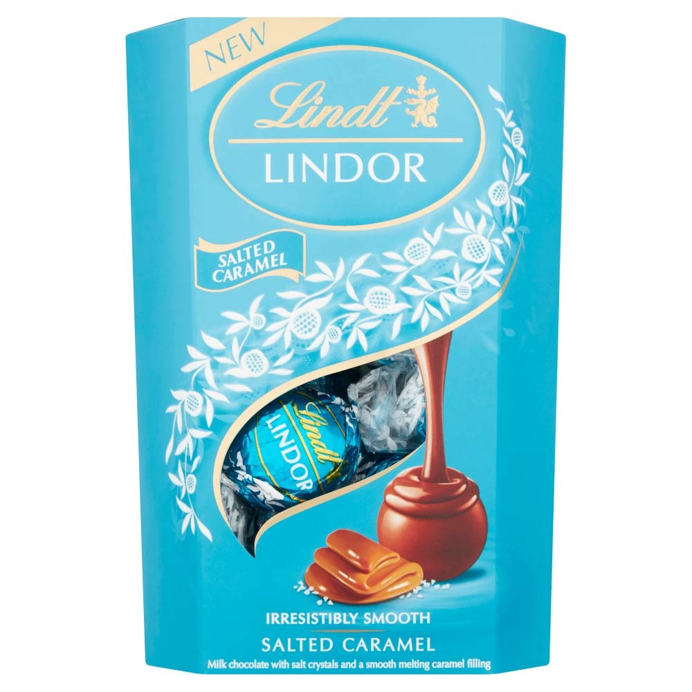 NEW: Lindt Lindor Milk chocolate Salted caramel chocolate gift Box, 200 g
