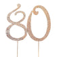 MAGJUCHE Gold Crystal Cake Topper - Number 80 Rhinestones for 80th Birthday Party Decoration, Gold, Model Gold-80-rhinestones-topper