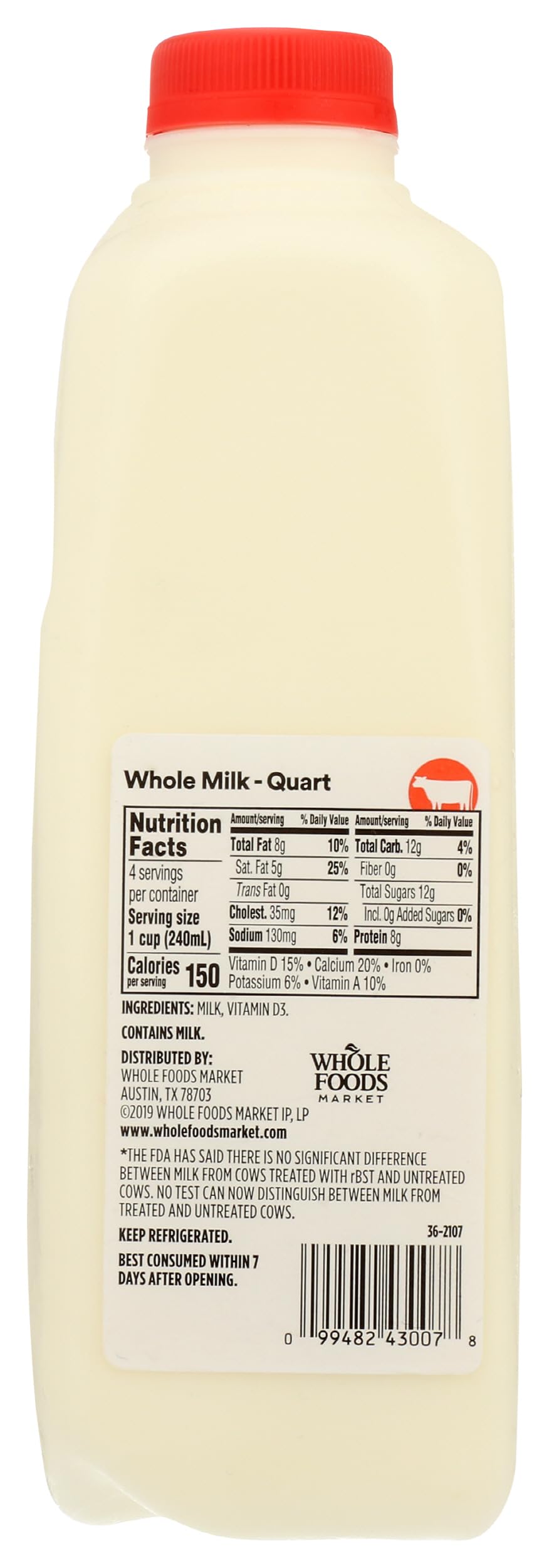365 Everyday Value, Whole Vitamin D Milk, Quart