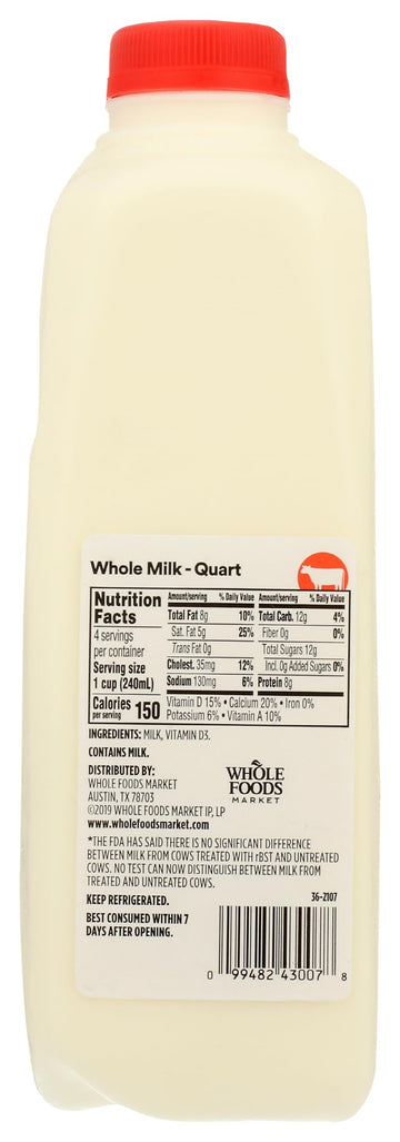 365 Everyday Value, Whole Vitamin D Milk, Quart