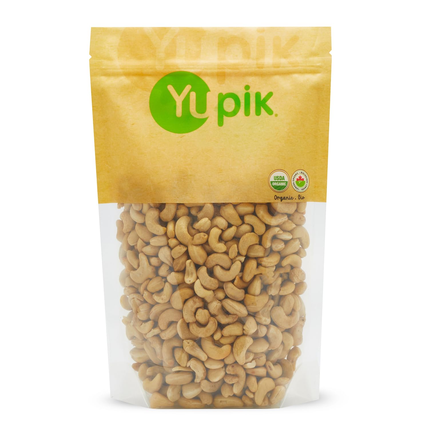Yupik Organic Raw Cashews, 2.2 lb (35.2 oz), Pack of 6, Kosher, Gluten-Free, Non-GMO, Vegan, Whole Nuts, Unsalted, Unroasted, So
