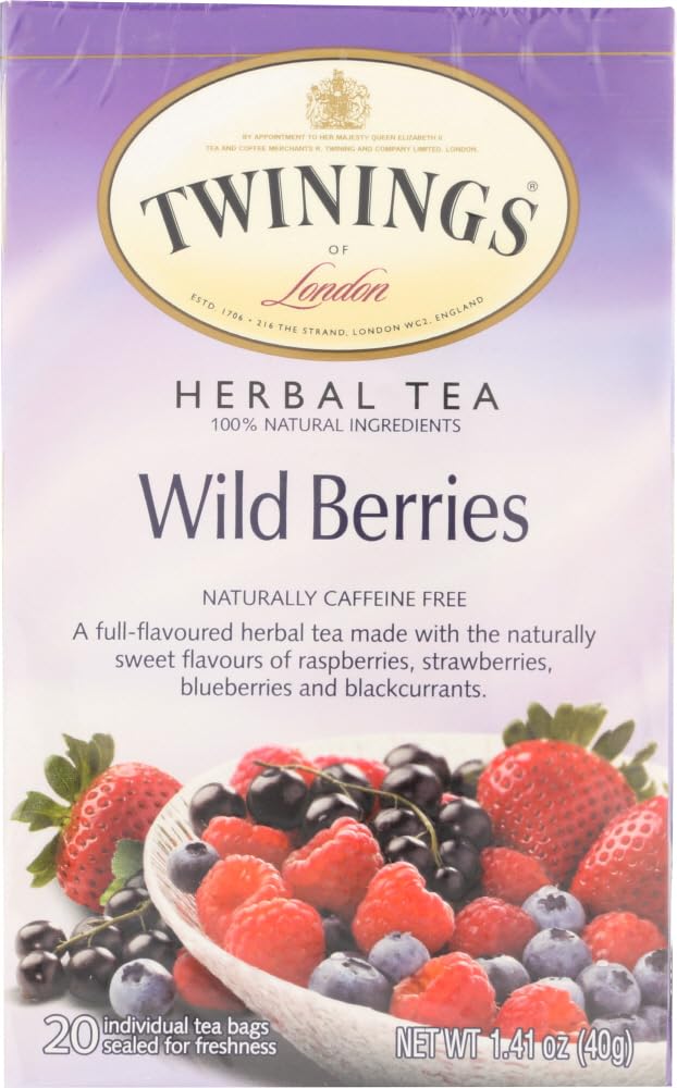 Twinings Wild Berries Herbal Tea Bags, 20 Count, Pack of 1