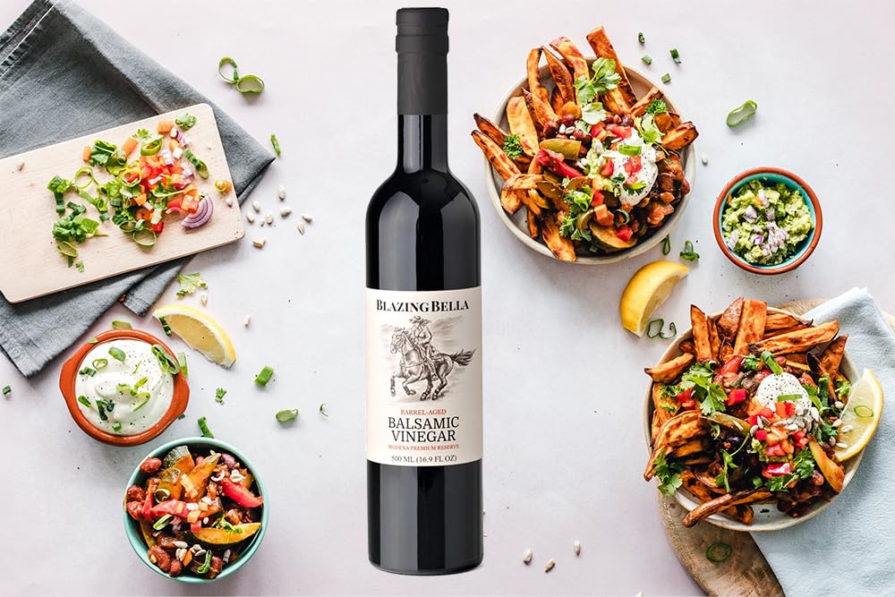 Blazing Bella Balsamic Vinegar - Original - Barrel aged traditional Modena Premium Reserve - 16.9 Fl Oz (500ml) Pack of 1