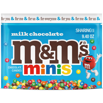 M&MS Minis Milk Chocolate Christmas Candy  Sharing Size  9.4 oz Resealable Bulk Candy Bag
