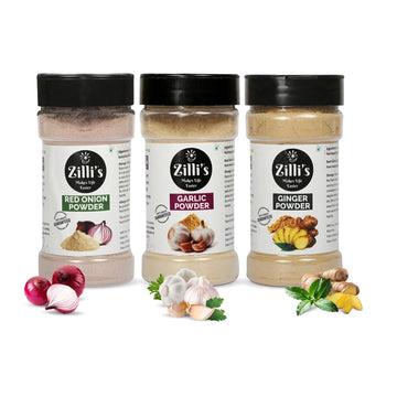 Zilli'S 3 Pack Spice Gift Set - Combo Of Onion Powder, Ginger Powder & Garlic Powder - Seasoning And Spices For Cooking - No Pre