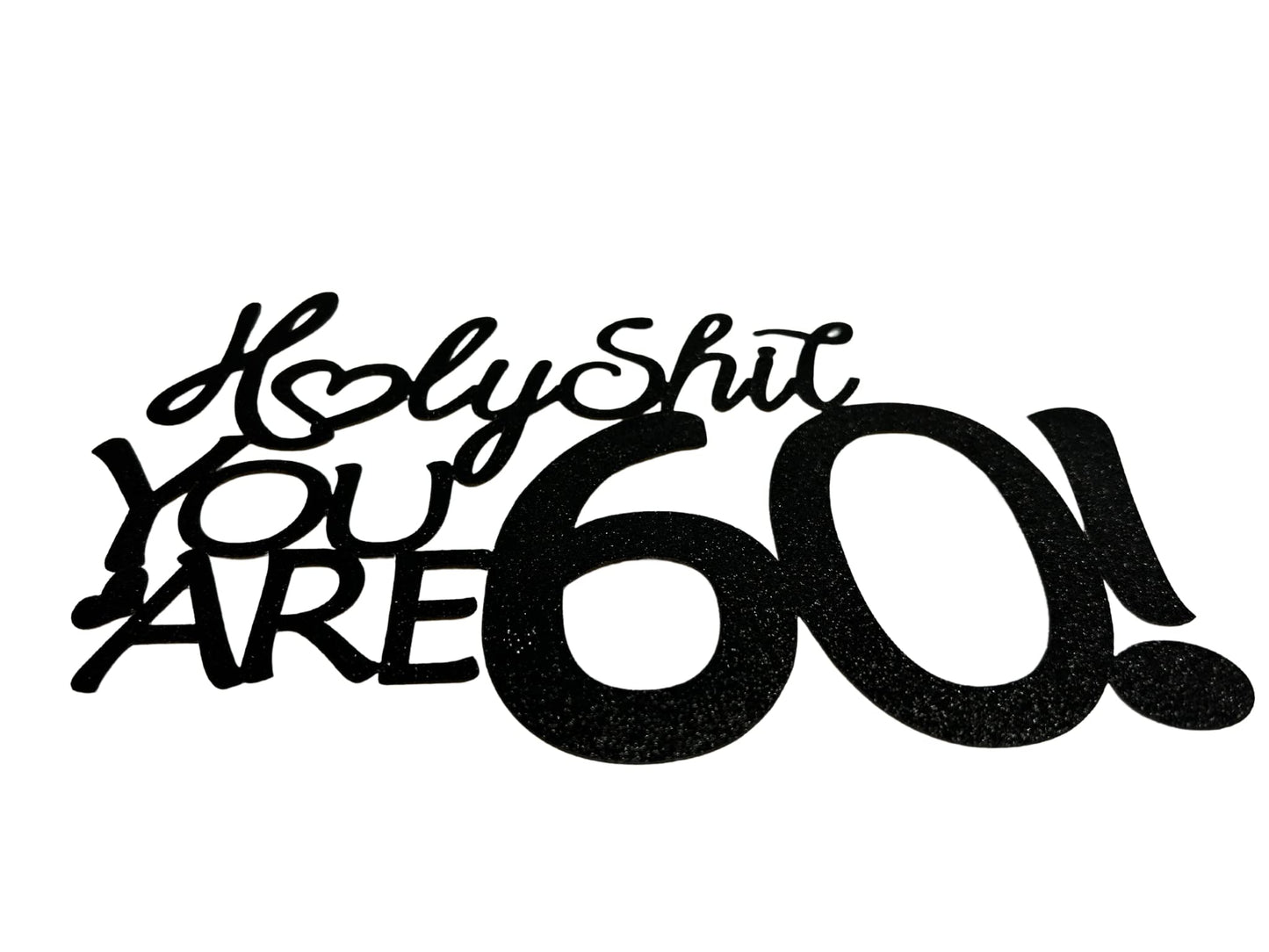 60 Birthday Cake Toppers-Black Glitter, Sixty Cake Topper, 60 Cake Topper, 60Th Birthday Decorations,60Th Birthday Cake Topper,