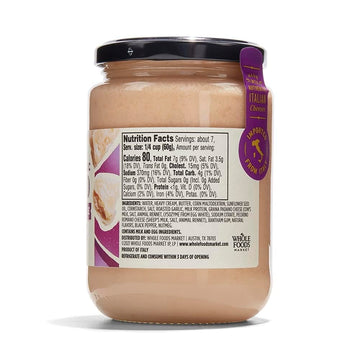 Whole Foods Market Alfredo Pasta Sauce, 14.5 OZ - Creamy Italian Flavor, Perfect for Pasta Dishes, Pack of 1