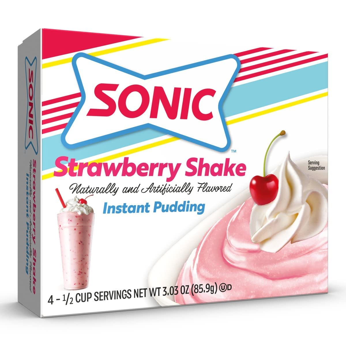 Sonic Instant Pudding, Strawberry Shake, 3.03 Oz (Pack Of 3)