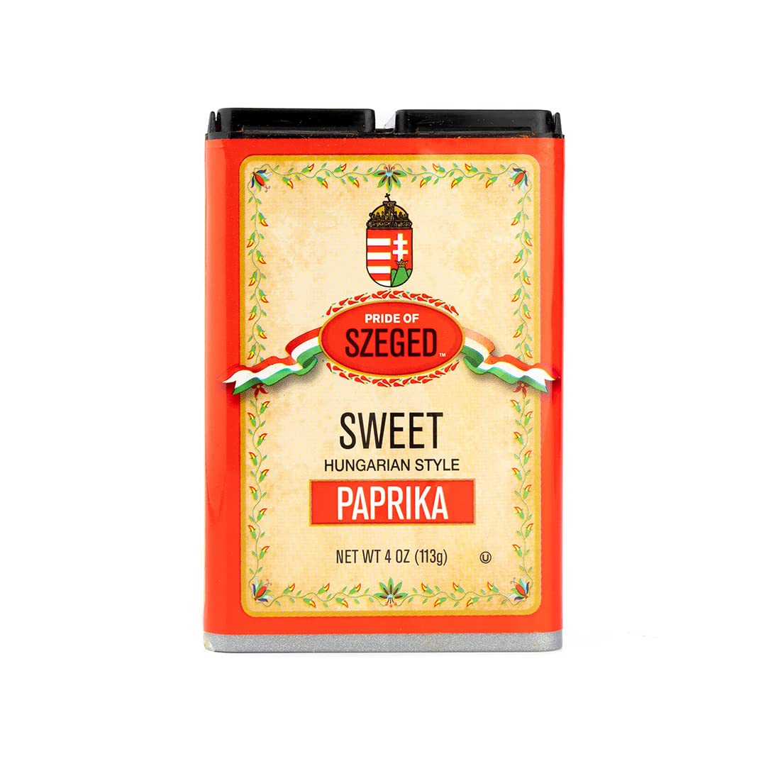 Pride Of Szeged Sweet Paprika Powder, Hungarian Style Seasoning Spice, Deep Red, 4 Oz. Tin, 1-Count