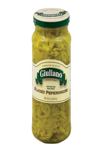 Giulianos Sliced Greek Golden Peperoncini, 16 Ounce - 6 Per Case.