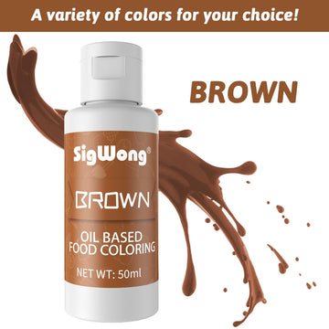 Oil Based Food Coloring For Chocolate - 50Ml Brown Upgraded Edible Oil Based Food Dye For Cake Decorating, Baking, Candy Melts,
