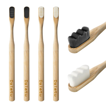 Daletu Bamboo Toothbrush, Biodegradable Toothbrushes Extra Soft Bristles, 20000 Soft Natural Bristle Toothbrush, Eco Friendly To