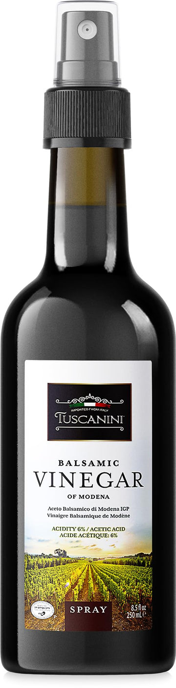 Tuscanini Italian Balsamic Vinegar of Modena Italy, 6% Acidity, 8.45oz Glass Bottle | Spray Top | Certified Kosher