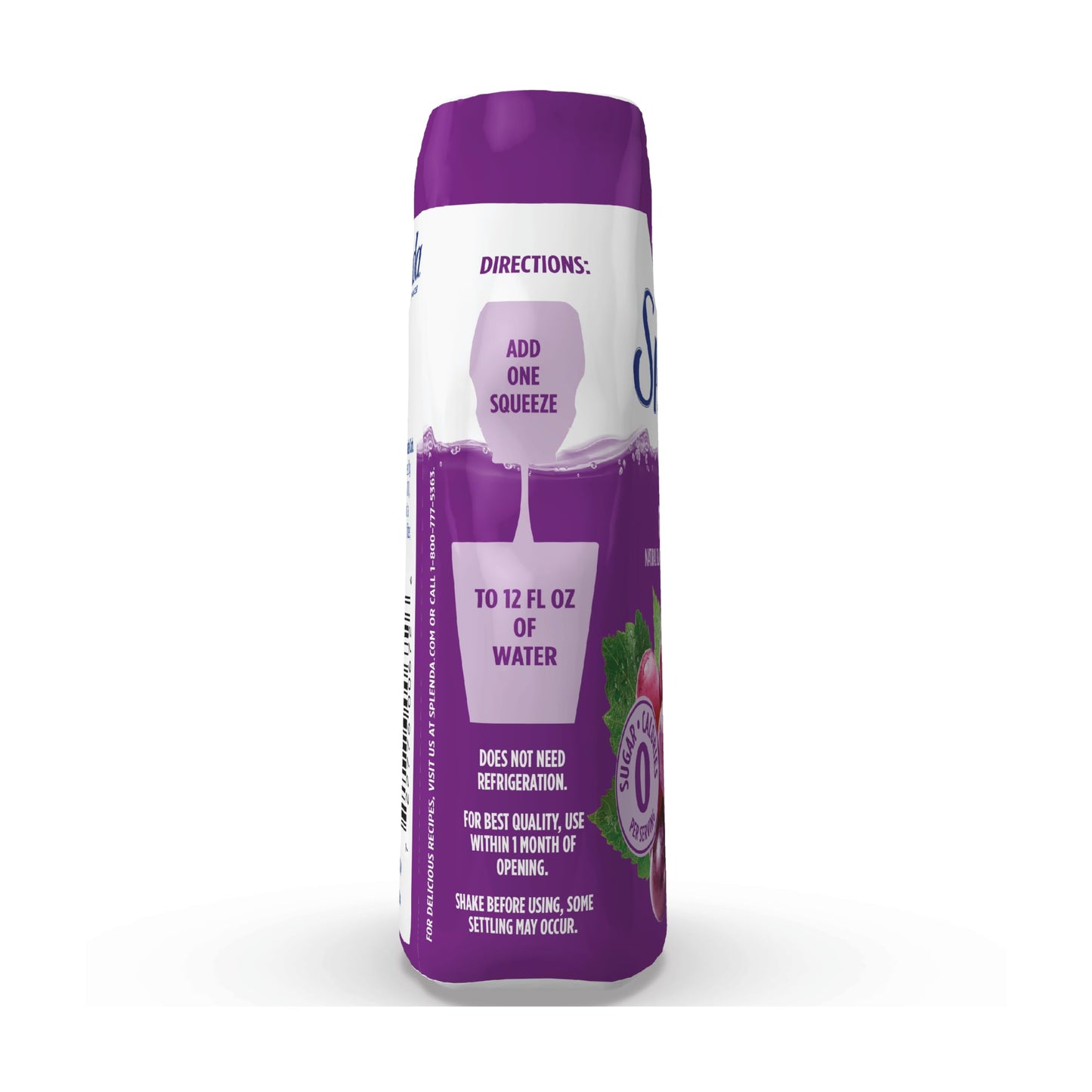 Splenda Liquid Water Enhancer Drops, Sugar Free, Zero Calorie, Natural Flavor, Concentrated Drink Mix, 3.11 Fl Oz Each Bottle (Grape, 1 Pack)