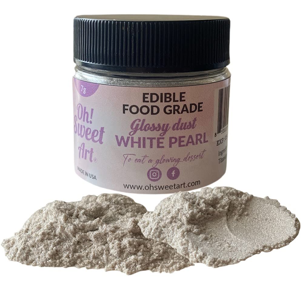 Oh Sweet Art Glossy Luster Dust Edible 7G (0.25Oz) Choose Your Color (White Pearl)