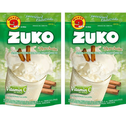 Zuko Horchata Instant Powder Drink | Family Pack | No Sugar Needed | Vitamin C | 14.1 Ounce (Pack of 2)