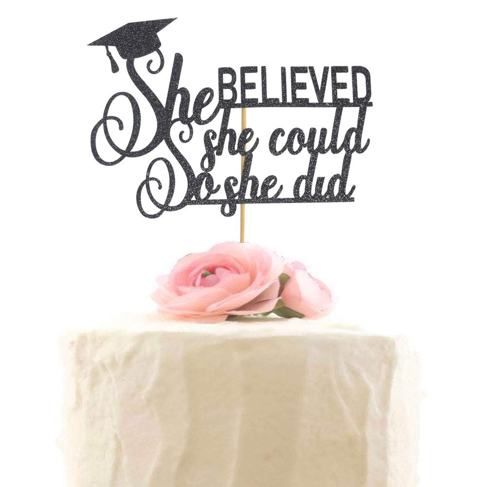 Graduation 2024 Cake Topper, She Did It Cake Sign, Congrats Grad Party Decorations, Black