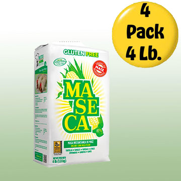 Maseca Traditional Instant Corn Masa Flour Gluten Free 4 Lbs Bag 4 Pack