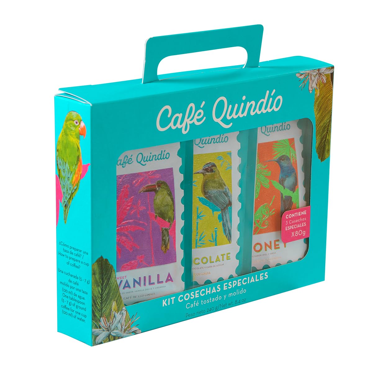 Cafe Quindio Specialty Harvest - Medium Roast 100% Colombian Excelso Ground Arabica Coffee (2.8 Ounce (Pack Of 3), Multiflavor -