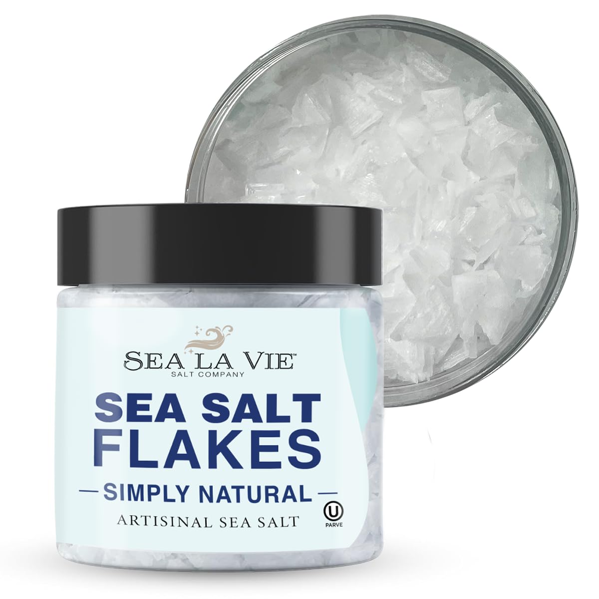 Sea La Vie Salt Flakes, 3.5 Ounces, Pack of 1, Kosher Handcrafted Gourmet Artisinal Finishing Salt Flakes from the Mediterranean