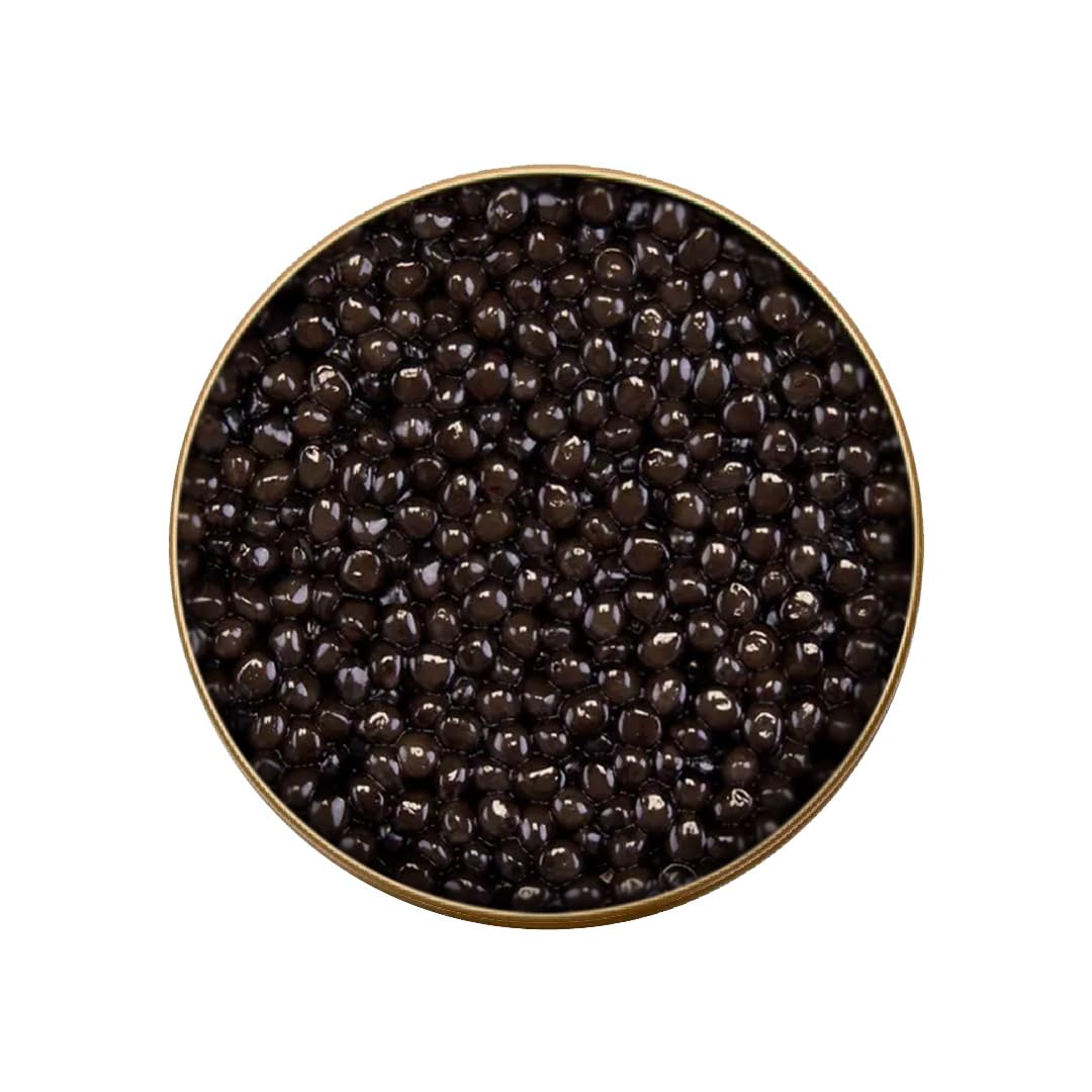 OVERNIGHT GUARANTEED  BESTER enhanced Russian Osetra Sturgeon Black Caviar - (3.50 oz (100g)) - Malossol Ossetra Black Roe - enhanced Quality  Traditional Style  imported