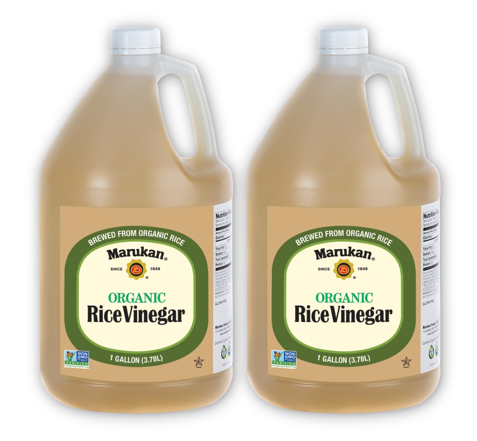 Marukan Organic Unseasoned Rice Vinegar, Pack of 2, 128 Fl Oz Total