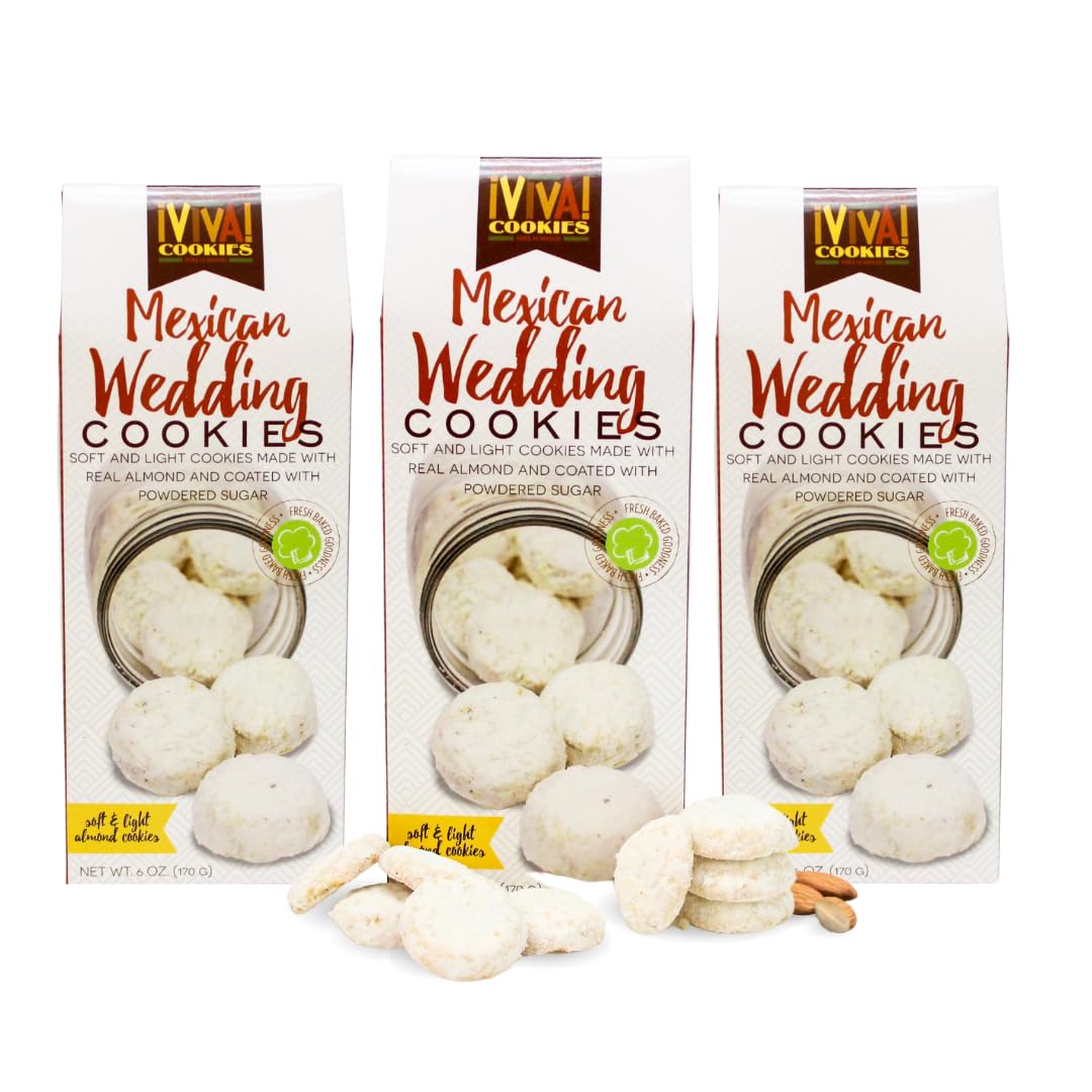 Too Good Gourmet Mexican Wedding Cookies | Soft & Buttery Bakery Desserts with a Dusting of Powdered Sugar - Pack of 3, 6oz Boxe