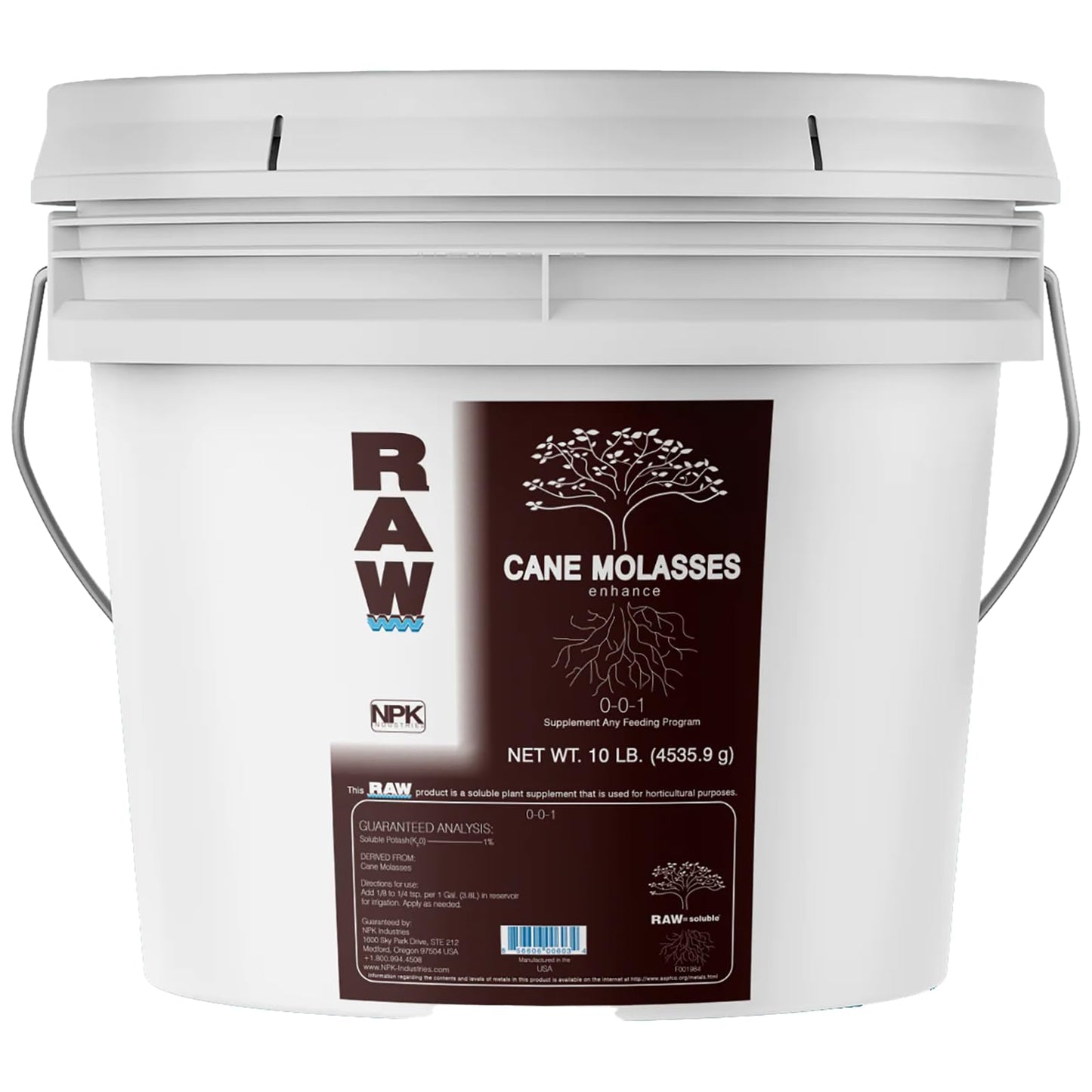 RAW Cane Molasses 10lb - Excellent Source of Carbohydrates, Bio-Stimulant, Soil Life Booster - 100% Natural sugars
