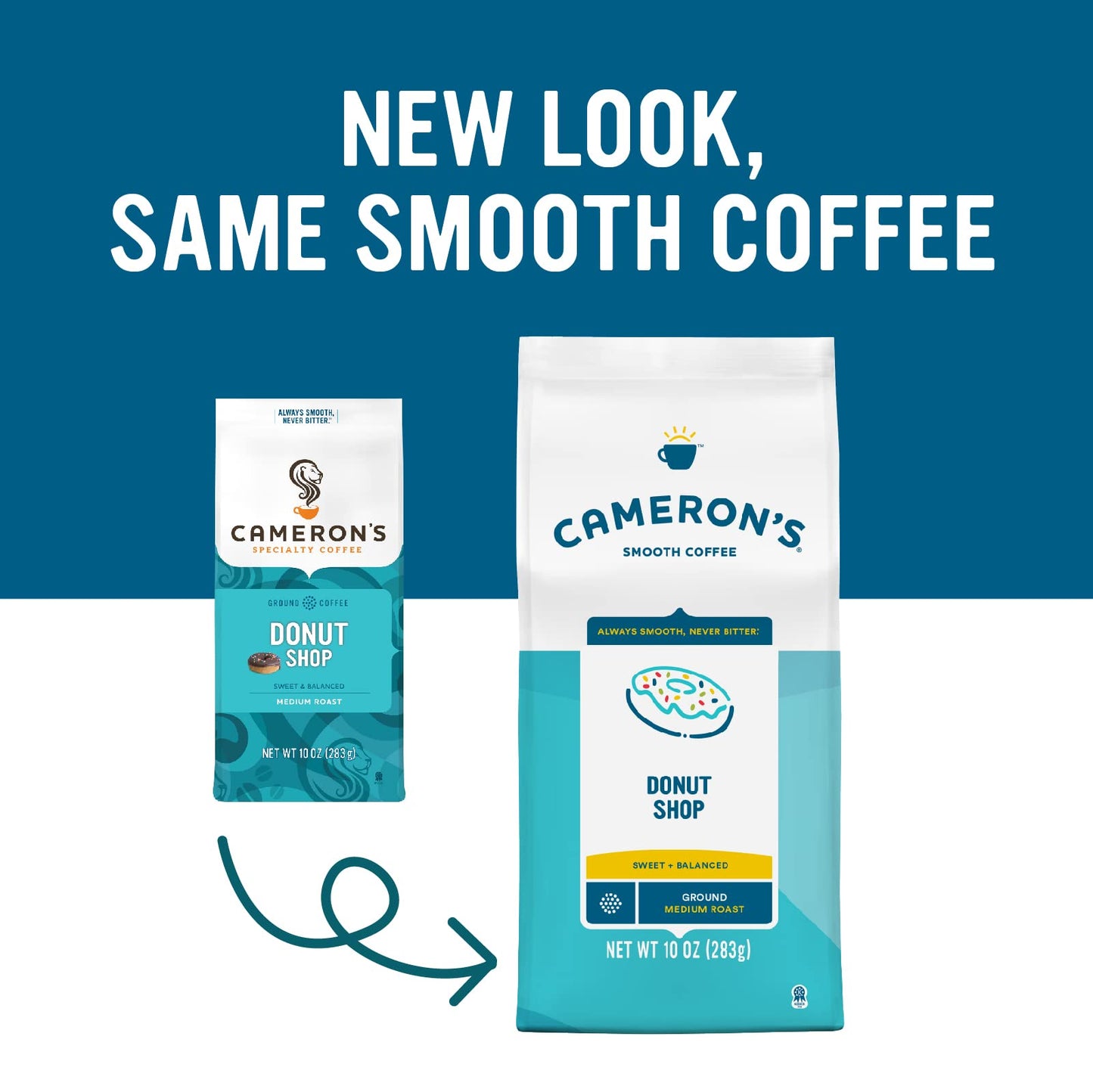 Cameron'S Coffee Roasted Ground Coffee Bag, Donut Shop Blend, 10 Ounce