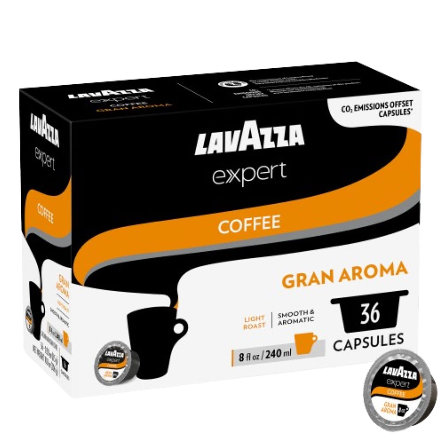 Lavazza Expert Gran Aroma Coffee Capsules, Light Roast, 100% Arabica, Compatible with Lavazza Classy Plus Machine, 36 Count